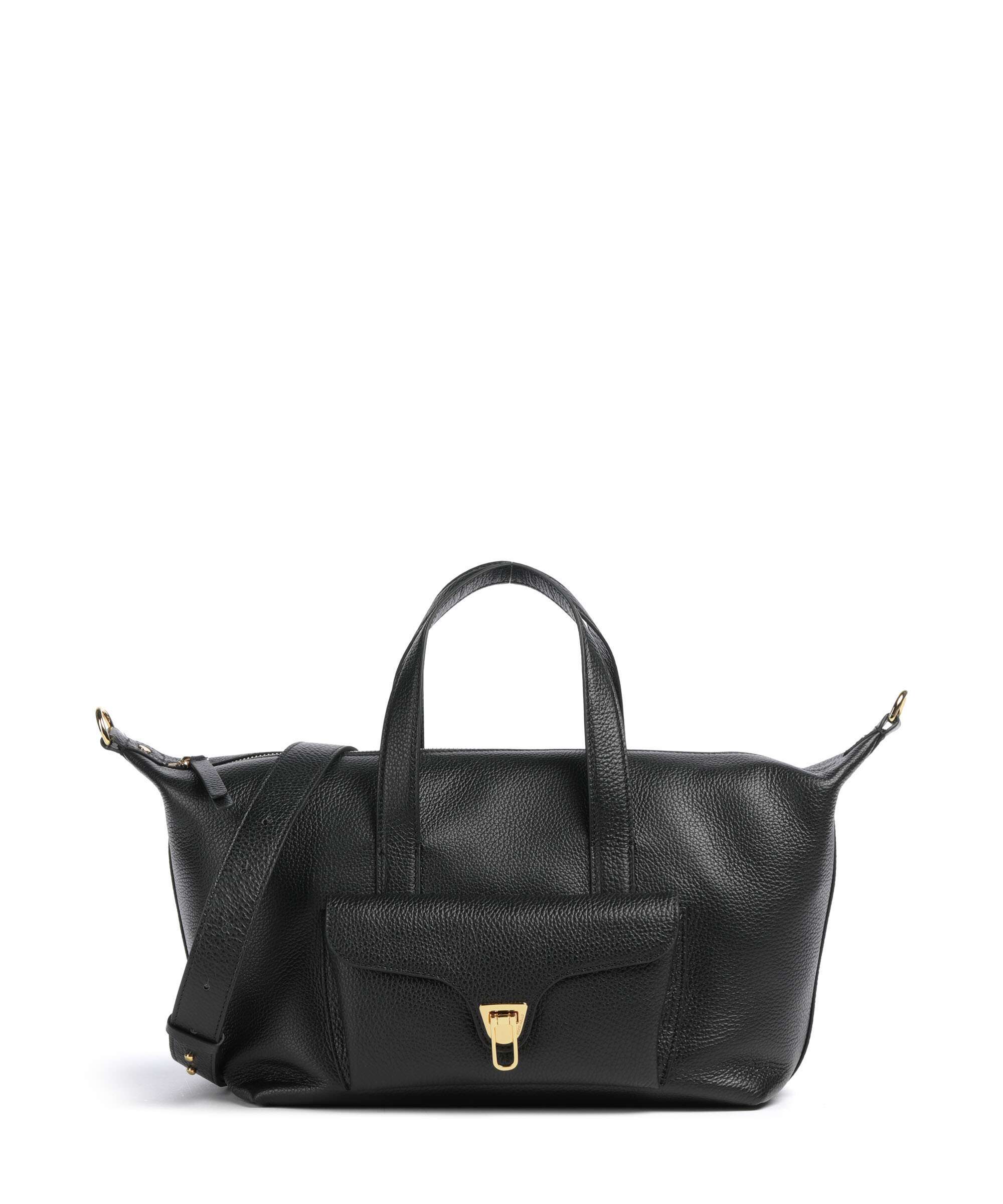 Coccinelle Borsa a Tracolla Pelle Donna Nera Stampa Logo