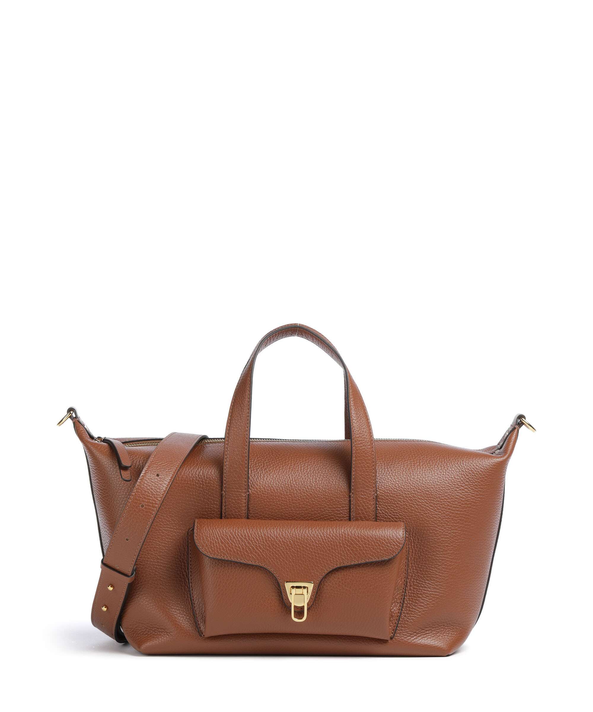 Coccinelle Borsa a Tracolla Pelle Donna Marrone Stampa Logo
