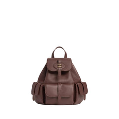 Coccinelle Zaino Pelle Donna Marrone Logo