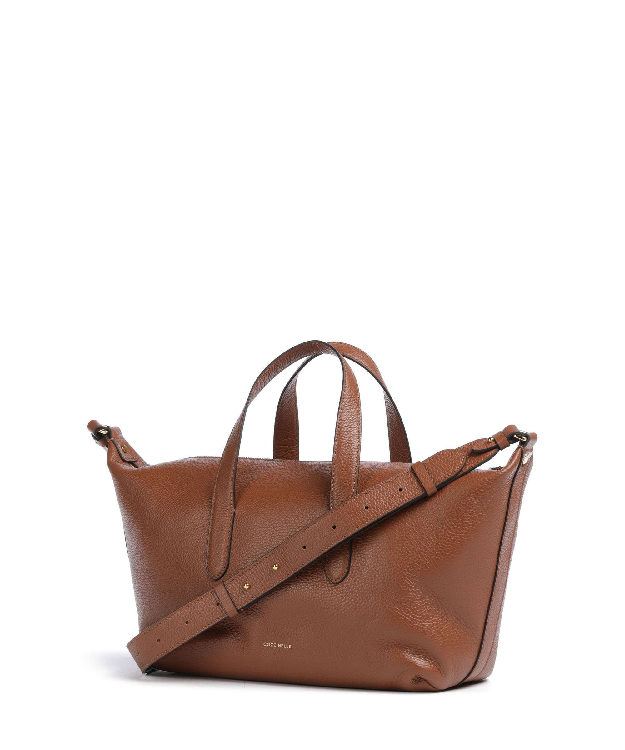 Coccinelle Borsa a Tracolla Pelle Donna Marrone Stampa Logo