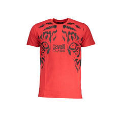 Cavalli Class T-Shirt Maniche Corte Uomo Rossa Stampa Logo