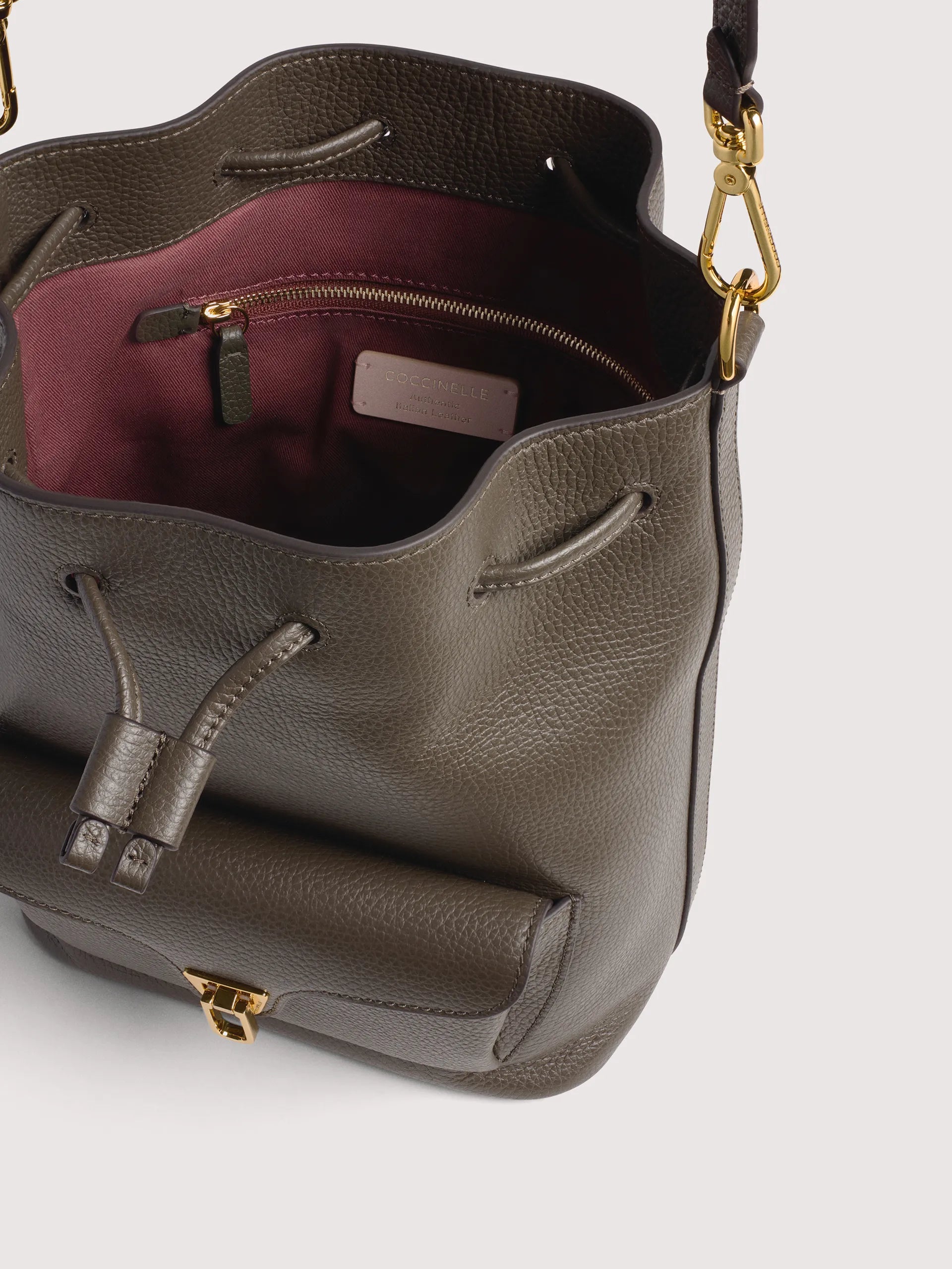 Coccinelle Borsa Secchiello Pelle Donna Marrone Stampa