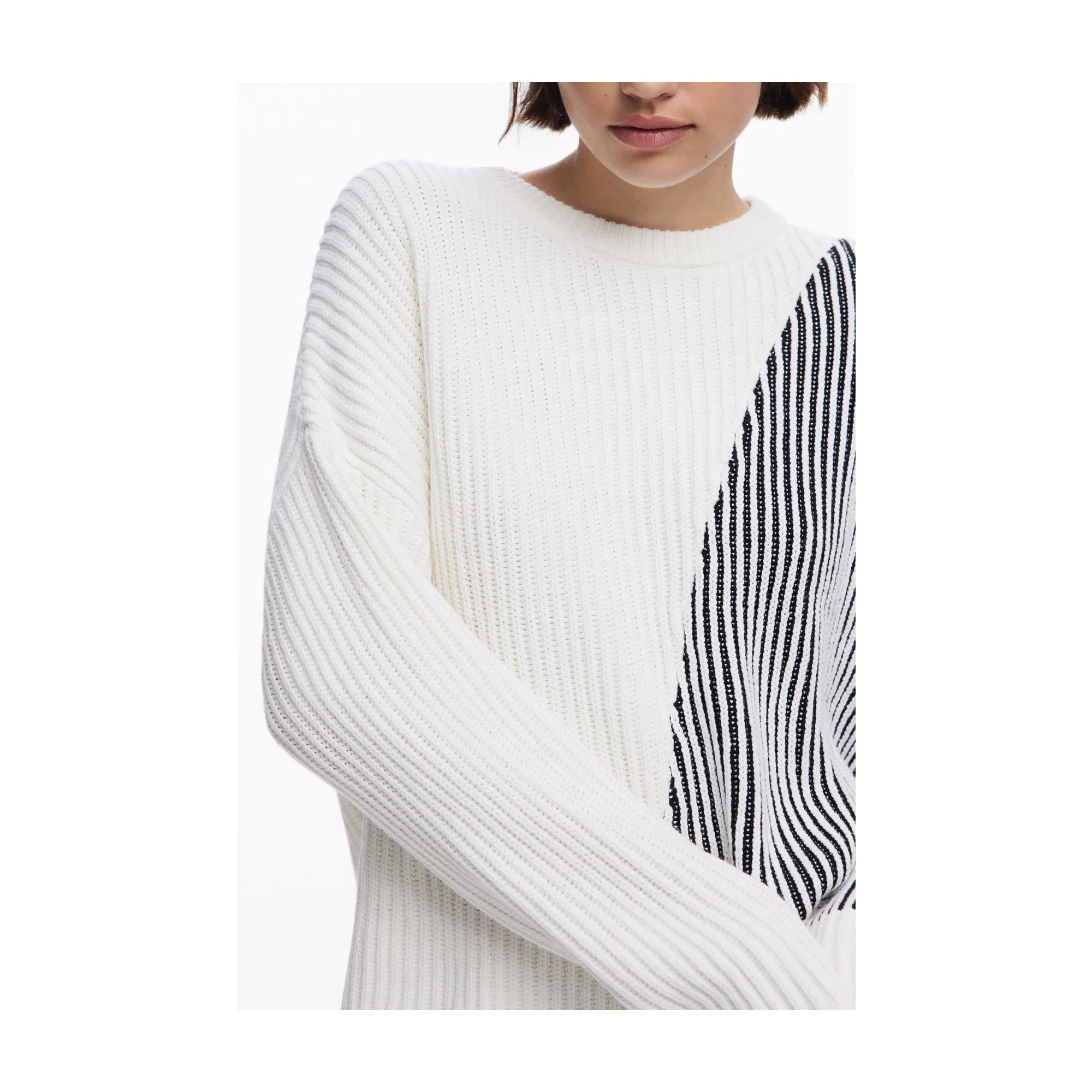 DESIGUAL MAGLIA DONNA BIANCO