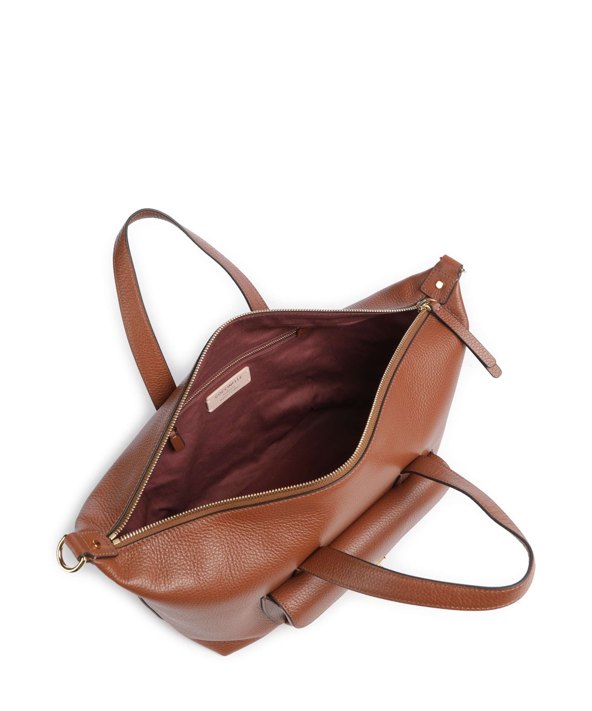 Coccinelle Borsa a Tracolla Pelle Donna Marrone Stampa Logo
