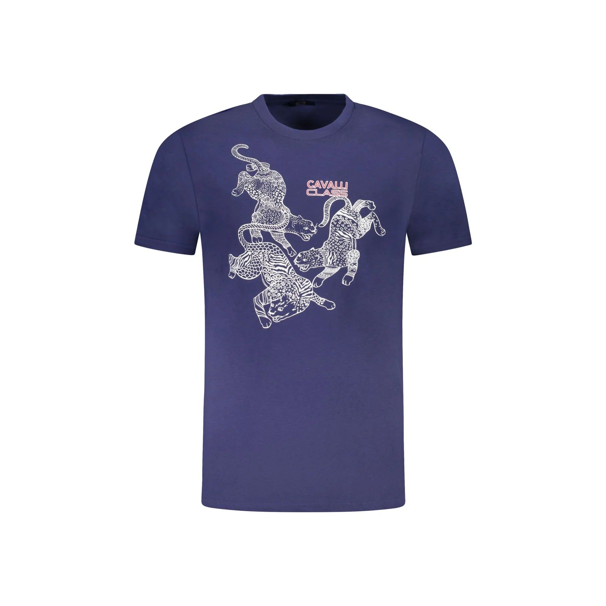 Cavalli Class T-Shirt Maniche Corte Uomo Blu Stampa - foto prodotto