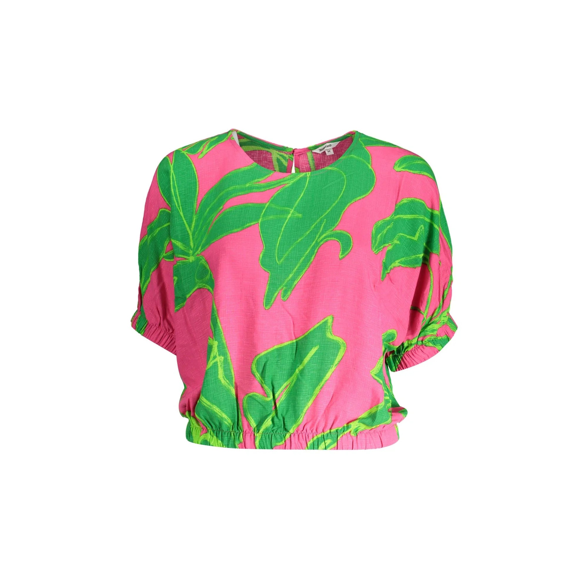 DESIGUAL T-SHIRT MANICHE CORTE DONNA ROSA