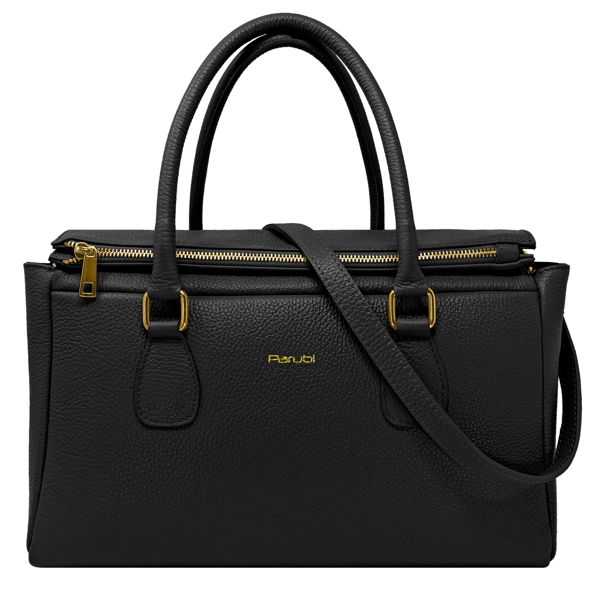 Borsa Donna a Mano con Tracolla, In Vera Pelle, Made In Italy, Modello Isabel Parubi Borse Nero - foto prodotto