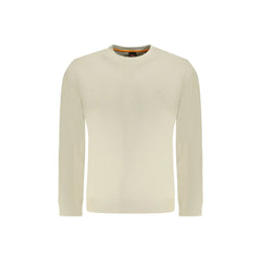 Boss Felpa Maniche Lunghe Uomo Beige Ricamo