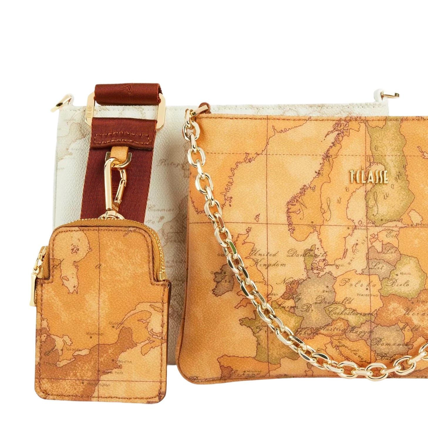Borsa Donna Tracollina Doppia Geo Classic e White Alviero Martini