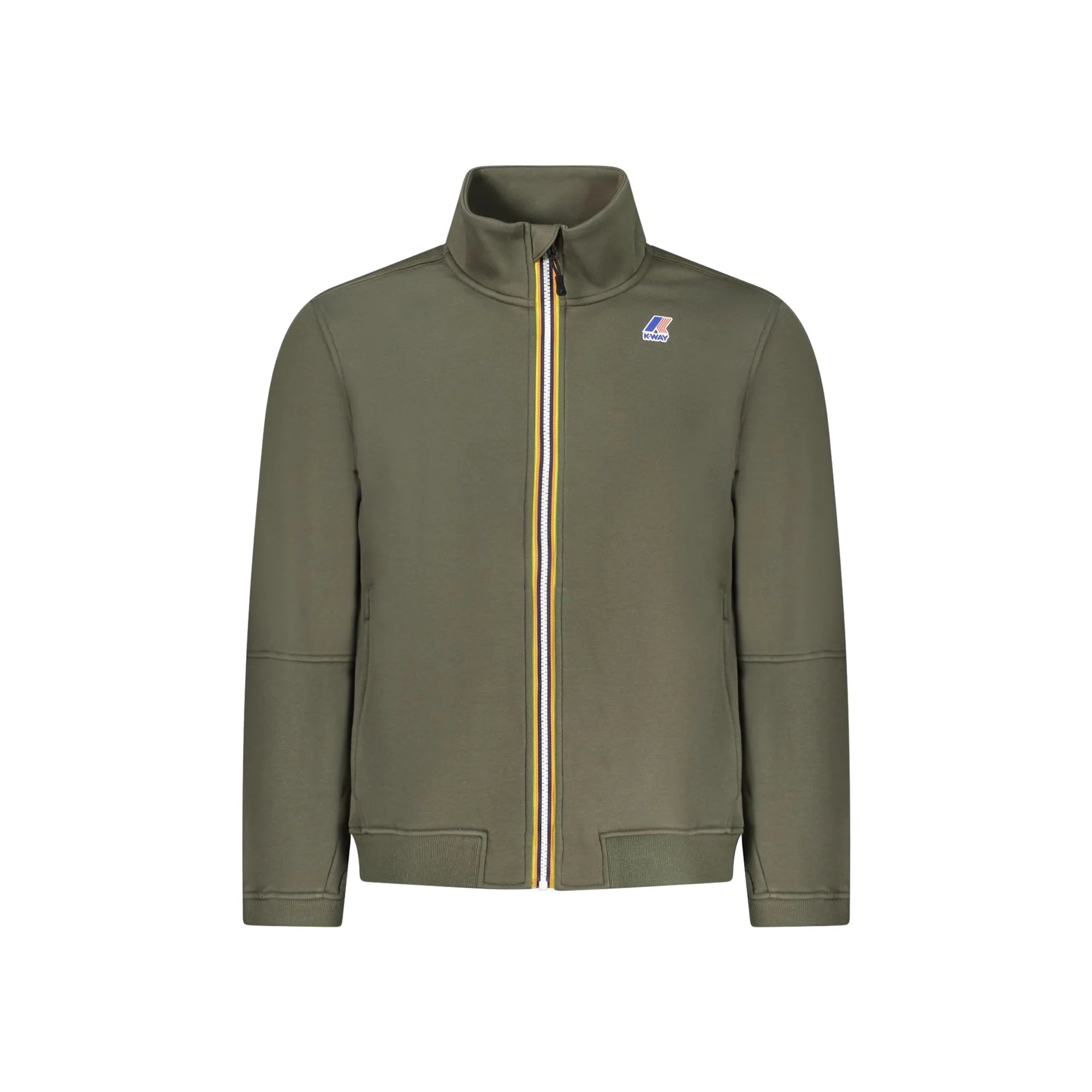 K-WAY FELPA CON ZIP UOMO VERDE