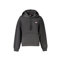 Tommy Hilfiger Felpă Femei Neagră Cu Glugă Fleece Broderie Logo