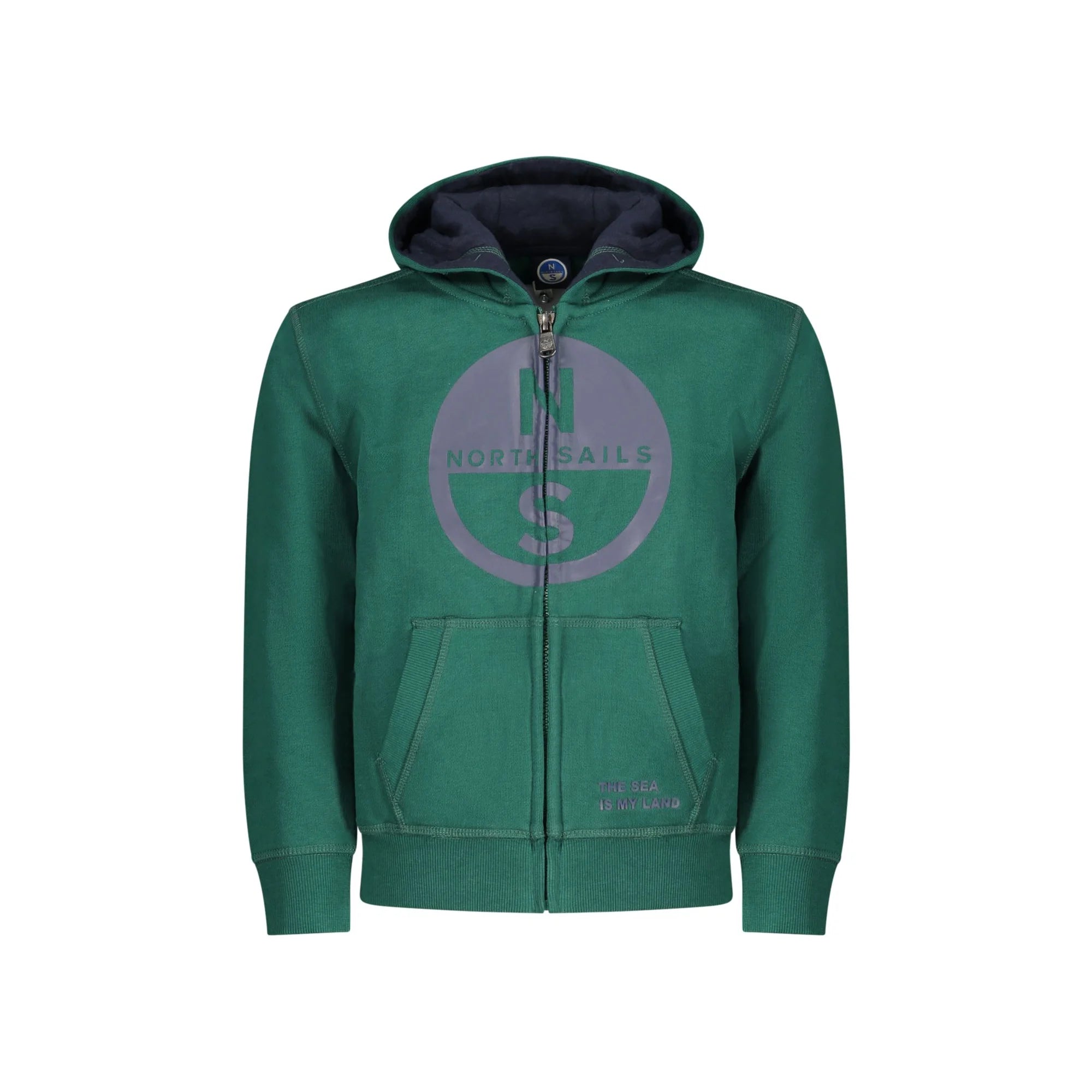 NORTH SAILS FELPA CON ZIP BAMBINO VERDE