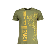 Cavalli Class T-Shirt Kurzarm Herren Grün Druck