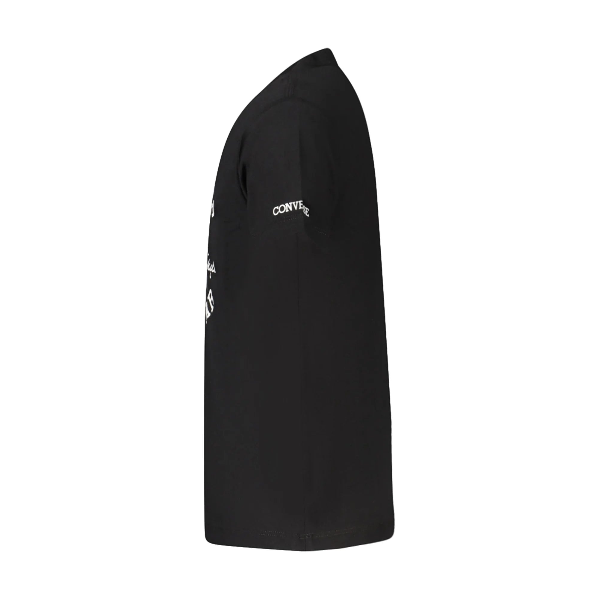 CONVERSE T-SHIRT MANICHE CORTE BAMBINA NERO