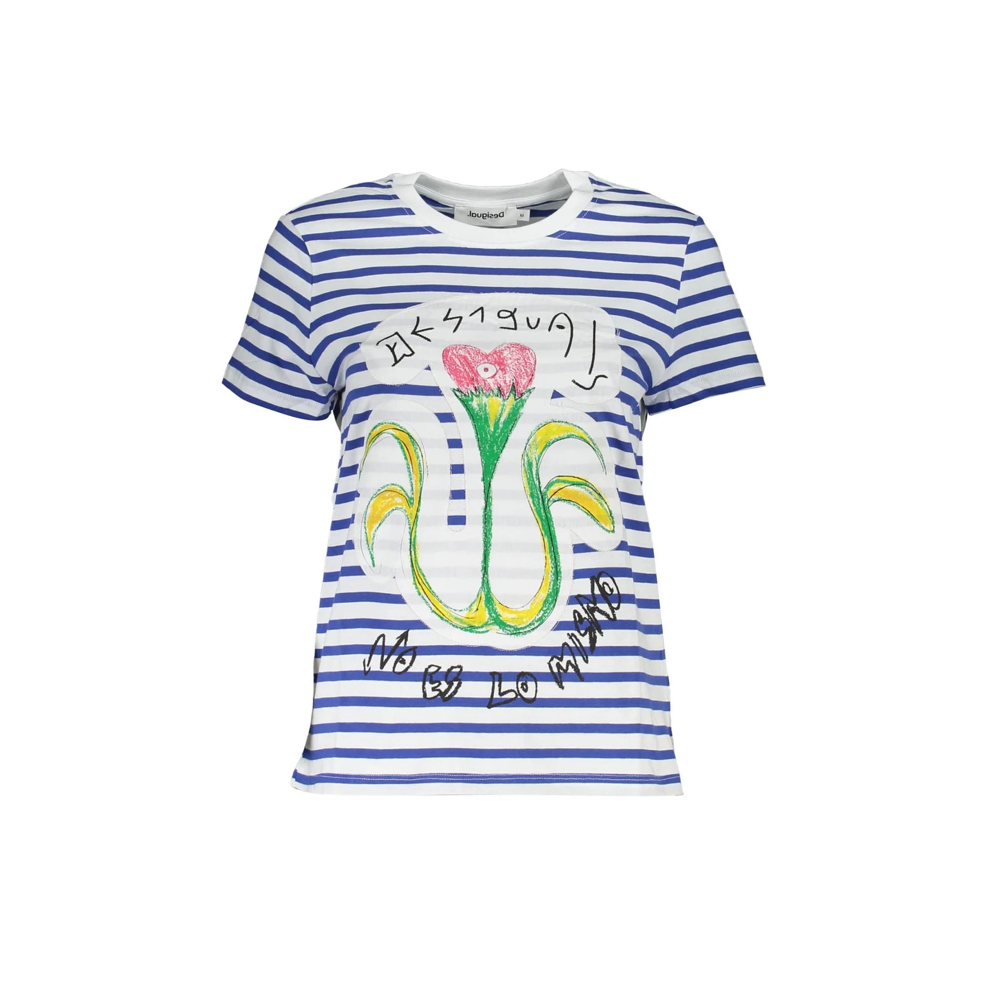 DESIGUAL T-SHIRT MANICHE CORTE DONNA BLU