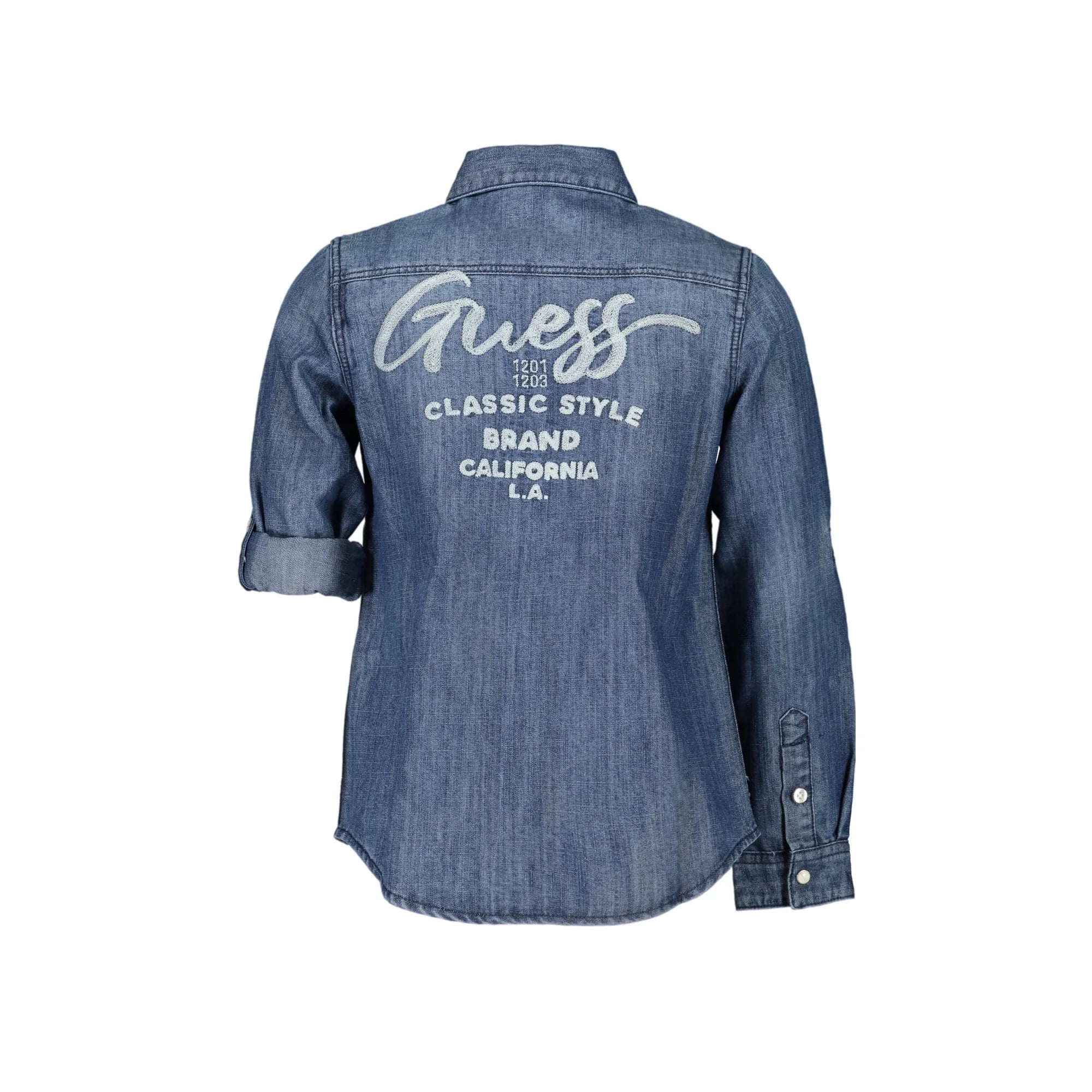 GUESS JEANS CAMICIA MANICHE LUNGHE BAMBINA BLU