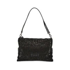Valentino Bags Borsa a Tracolla Donna Nera Strass Logo