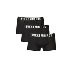 Bikkembergs Boxer Masculino Preto Parigamba Tri-Pack Algodão Logo