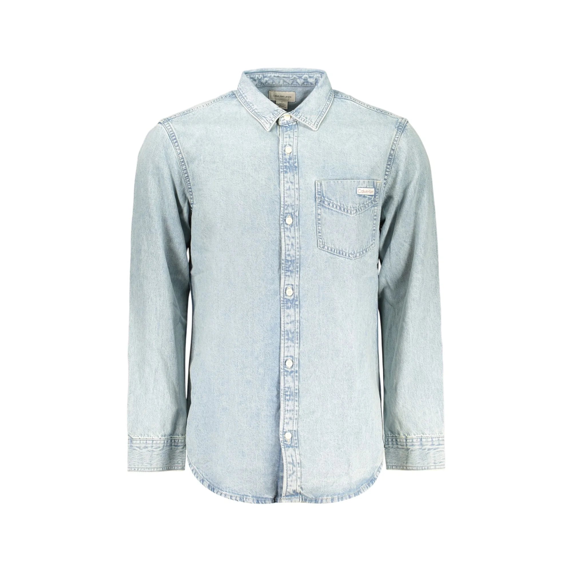 CALVIN KLEIN CAMICIA MANICHE LUNGHE UOMO AZZURRO