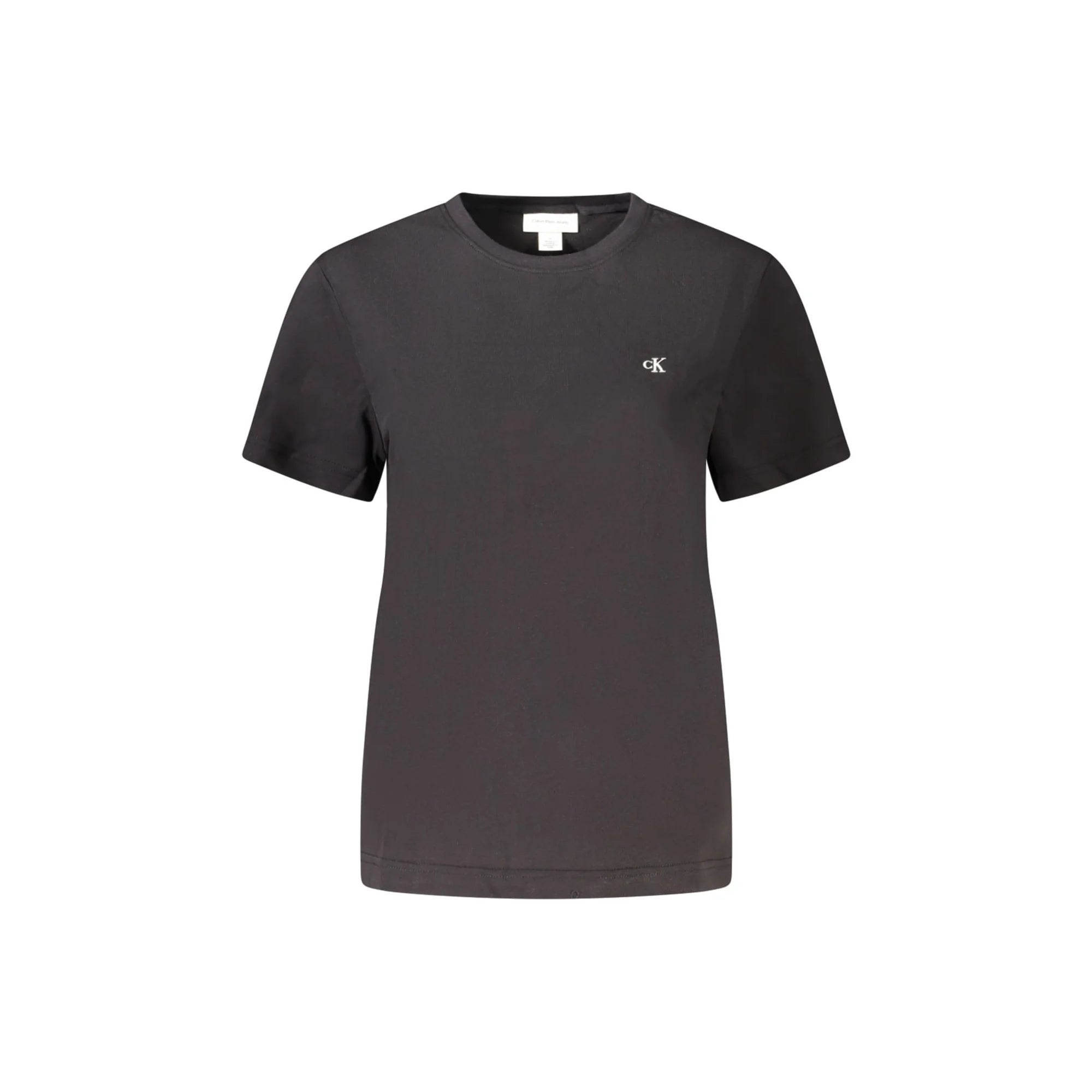 Calvin Klein T-Shirt Maniche Corte Donna Nera Ricamo Logo Nero - foto prodotto