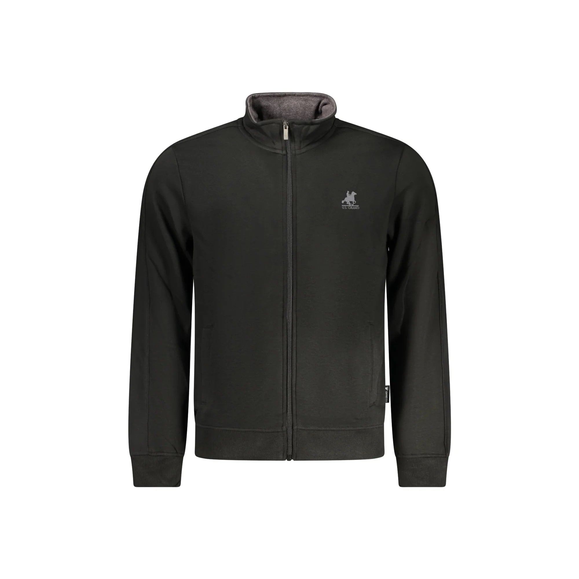 U.S. GRAND FELPA CON ZIP UOMO NERO
