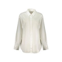 Guess Jeans Chemise Manches Longues Femme Blanche Broderie