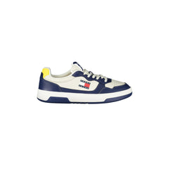 TOMMY HILFIGER Baskets Homme Bleu avec Détails Jaune et Blanc