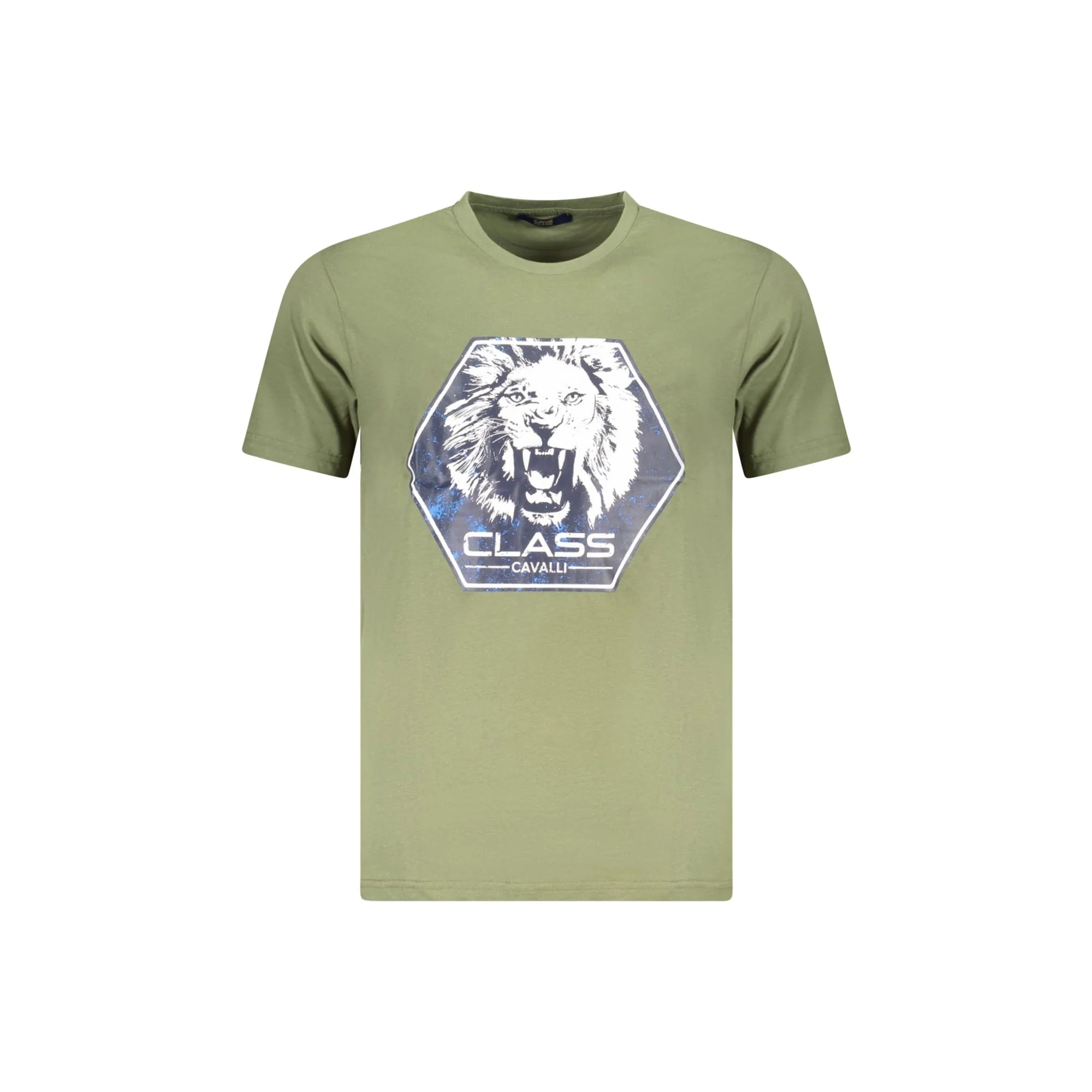 Cavalli Class T-Shirt Maniche Corte Uomo Verde Stampa - foto prodotto