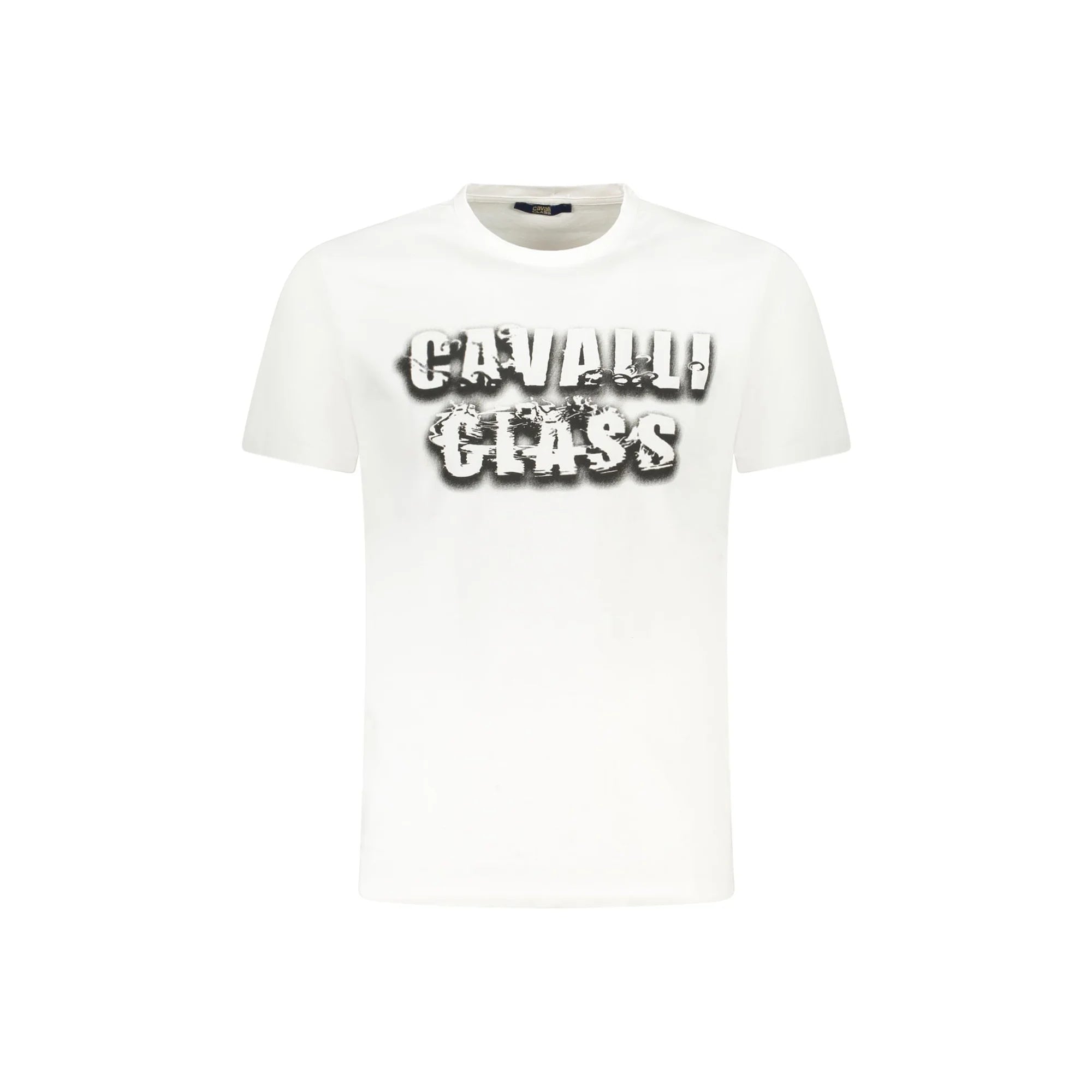 Cavalli Class T-Shirt Maniche Corte Uomo Bianca Stampa Logo Bianco - foto prodotto