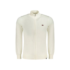 Norway 1963 Maglia Cardigan Uomo Bianco Zip Ricamo