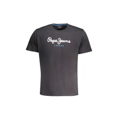 Pepe Jeans T-Shirt Maniche Corte Uomo Nera Stampa Logo