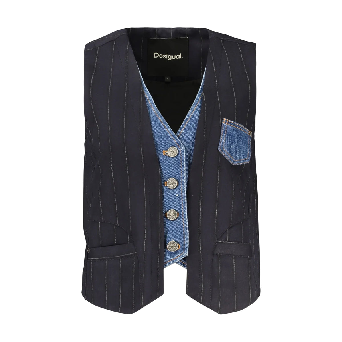 DESIGUAL GILET DONNA BLU