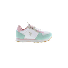 U.S. Polo Best Price White Sneakers for Girls with Contrast Details