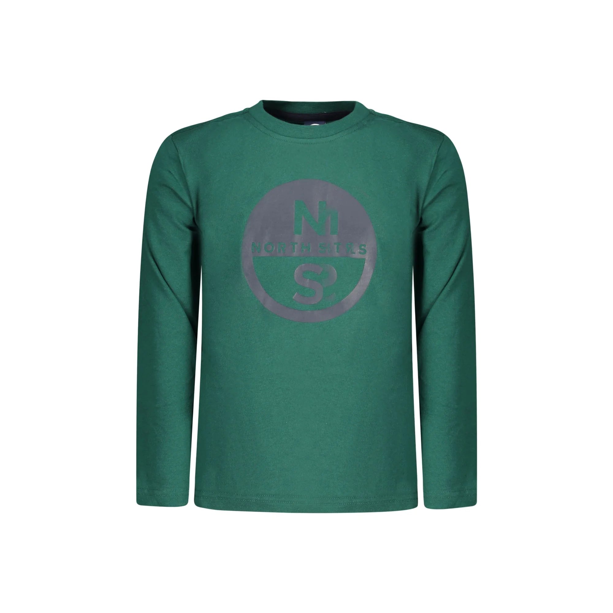 North Sails T-Shirt Maniche Lunghe Unisex Verde Stampa Logo - foto prodotto
