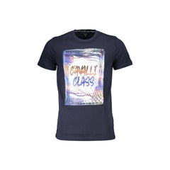 Cavalli Class T-Shirt Manches Courtes Homme Bleu Imprimé