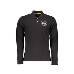 La Martina Polo Maniche Lunghe Uomo Nera Ricamo