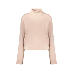 Guess Jeans Felpa Maniche Lunghe Donna Rosa Logo