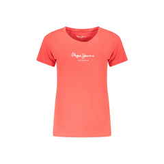 Pepe Jeans T-Shirt Μανίκια Κοντά Γυναίκα Κόκκινη Εκτύπωση Λογότυπο