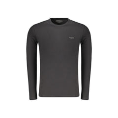 Guess Jeans T-Shirt Maniche Lunghe Uomo Nera Stampa in Rilievo Logo