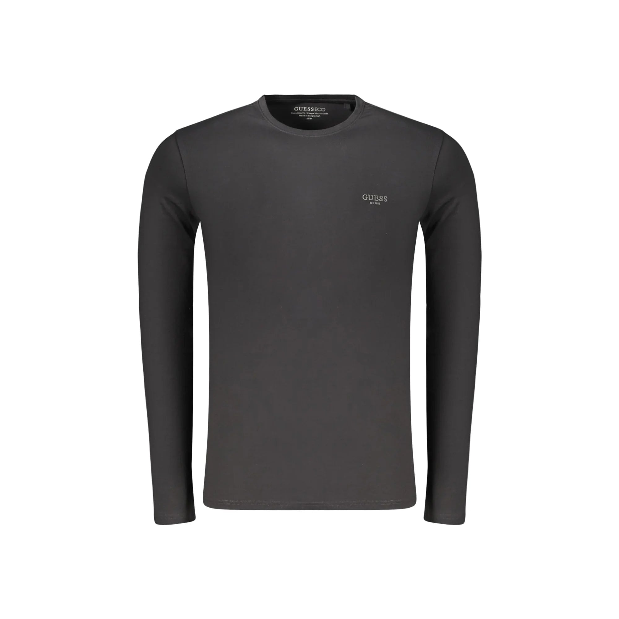 GUESS JEANS T-SHIRT MANICHE LUNGHE UOMO NERO