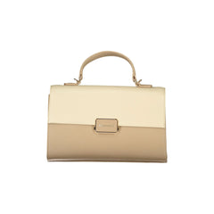 Valentino Bags Τσάντα Χιαστί Γυναίκα Μπεζ Κλείσιμο με Κουμπί Λογότυπο