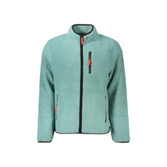 Norway 1963 Felpa Maniche Lunghe con Zip Uomo Verde Dettagli a Contrasto