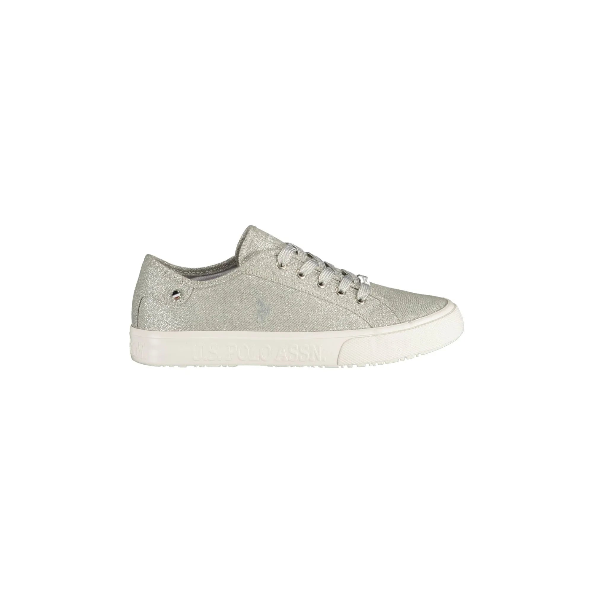 U.S. POLO ASSN. Scarpe Sneakers Donna Argento con Lacci e Logo - foto prodotto