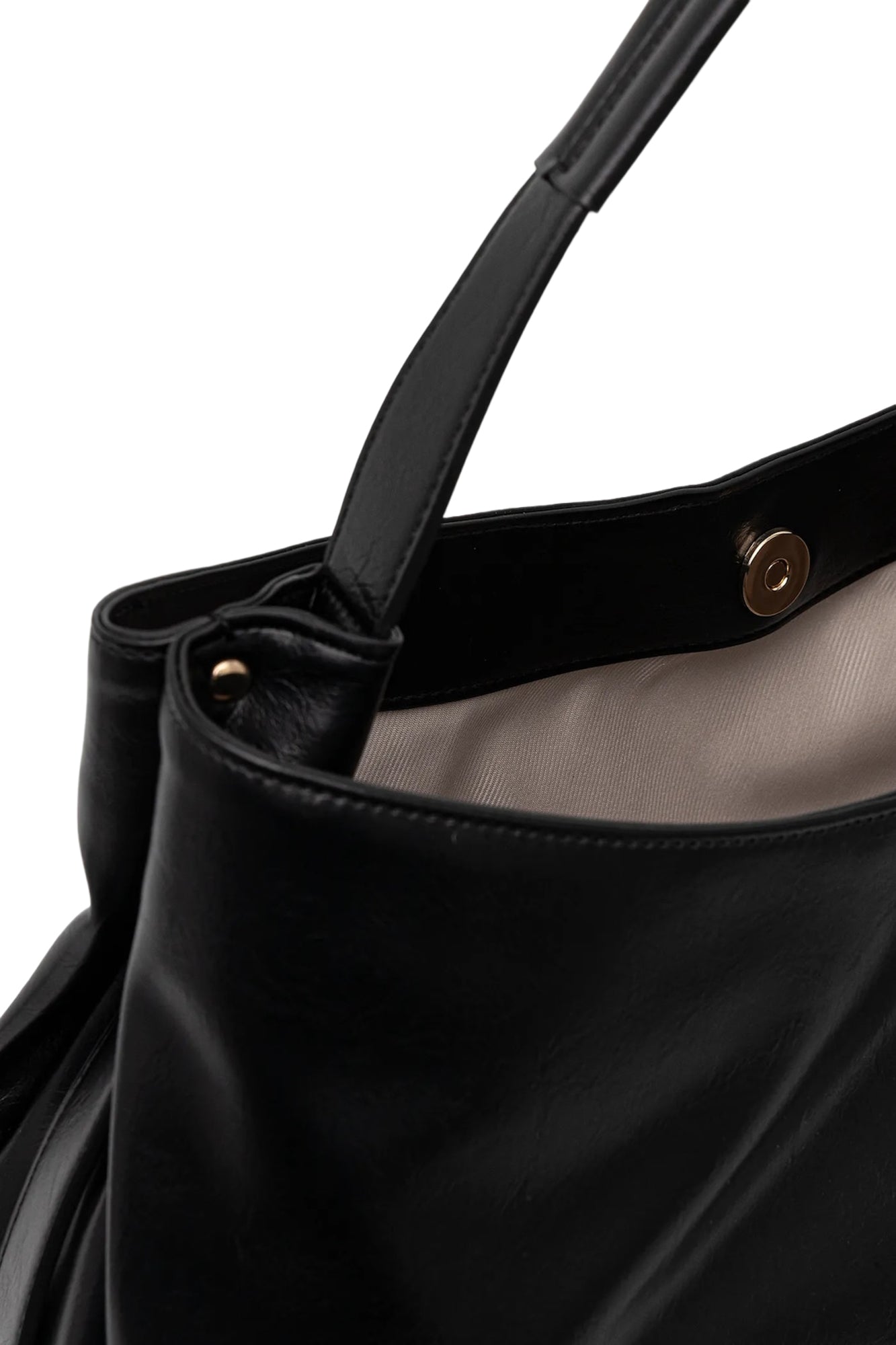 TWINSET Borsa Donna a Spalla Nera Hobo con Dettagli a Contrasto