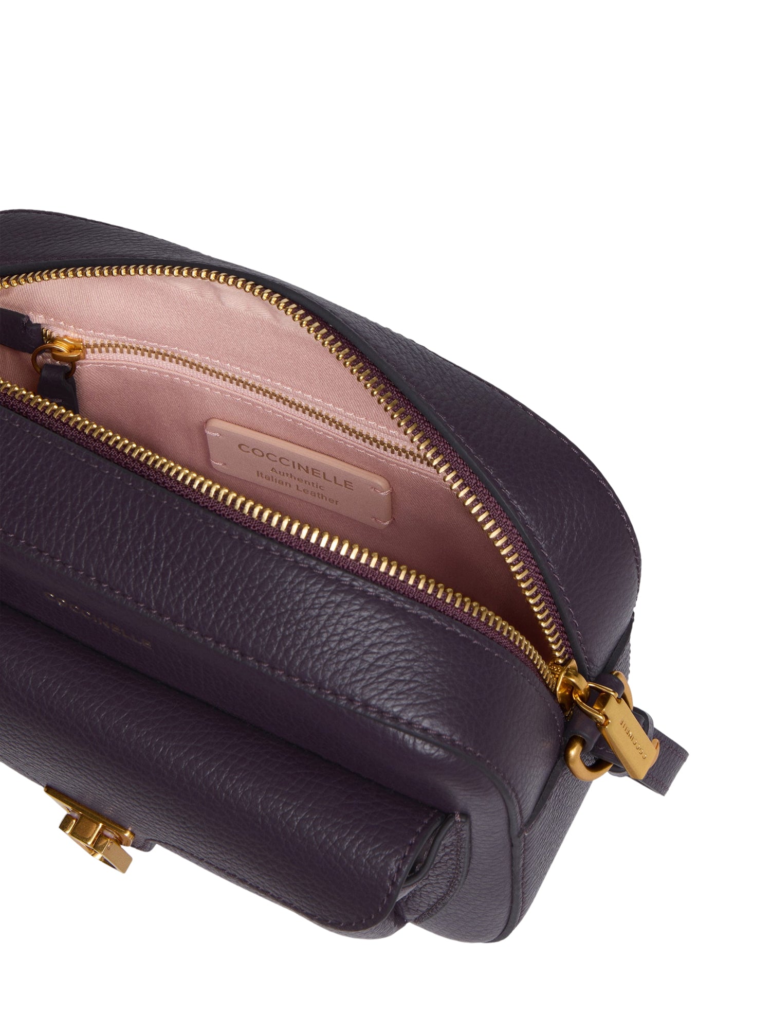 COCCINELLE Borsa Donna a Tracolla Viola, In Vera Pelle, Beat Soft Small
