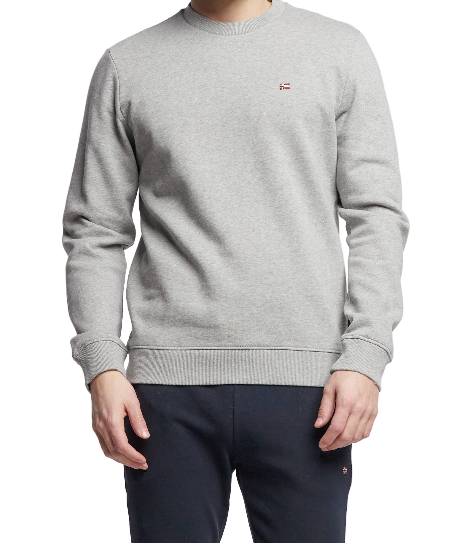 Napapijri Felpa Uomo Grigia Girocollo con Logo