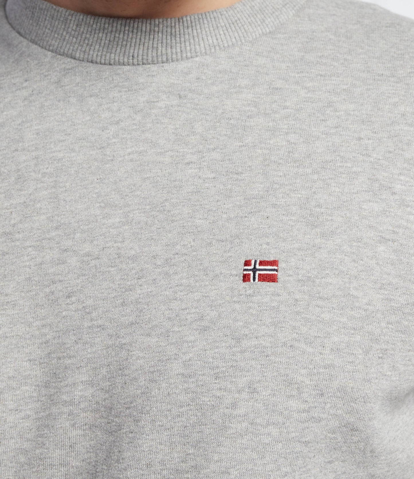 Napapijri Felpa Uomo Grigia Girocollo con Logo Felpe grigio - vista 4