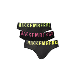 Bikkembergs Slip Uomo Nero Elastico Cotone Elasticizzato 3 Pezzi