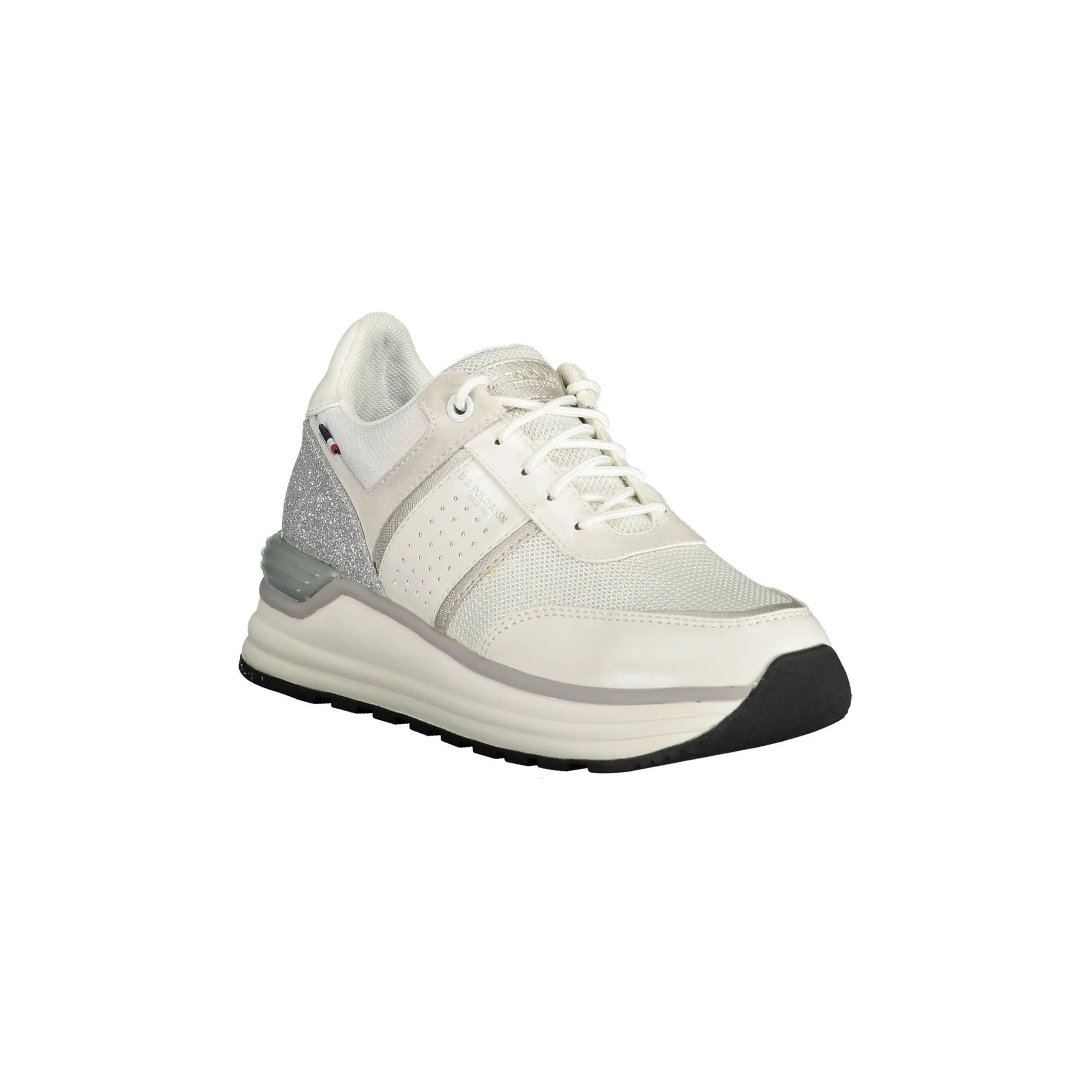 U.S. POLO ASSN. Scarpe Sneakers Donna Bianche con Lacci e Logo bianco - vista 2