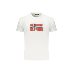 Napapijri T-Shirt Maniche Corte Uomo Bianca Stampa Logo